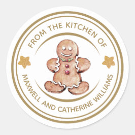 Personalisierte Weihnachtsbäckerei Runder Aufkleber