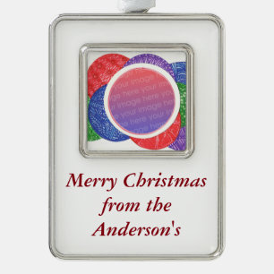 Personalisierte Weihnachtsbälle Foto Ornamente Rahmen-Ornament Silber