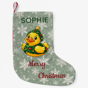 Personalisierte Weihnachtsbaum-Gummiente Kleiner Weihnachtsstrumpf