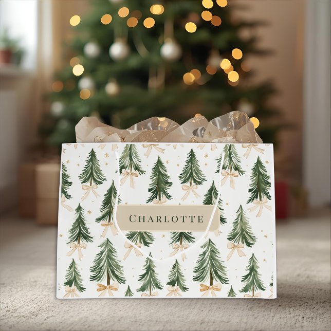 Personalisierte Weihnachtsbaum-Name-Geschenktasche Große Geschenktüte (Von Creator hochgeladen)