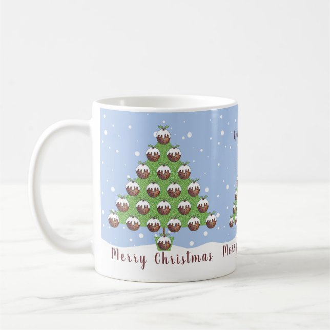 Personalisierte Weihnachtsbaum-Tasse Kaffeetasse (Links)
