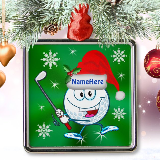 Personalisierte Weihnachtsbaumdekoration Ornament Aus Metall (Golf Christmas Ornament. Funny golf gift ideas. Cheap golf gifts. Gift ideas for golfers. Golfer. )