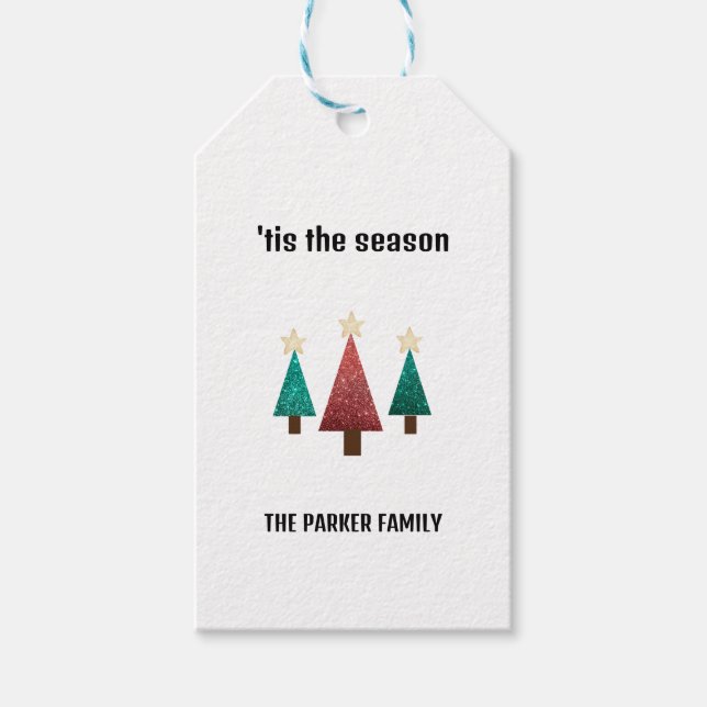 Personalisierte Weihnachtsbäume Geschenkanhänger (Vorderseite)