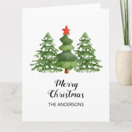 Personalisierte Weihnachtsbaumen geklappte Grußkar Karte