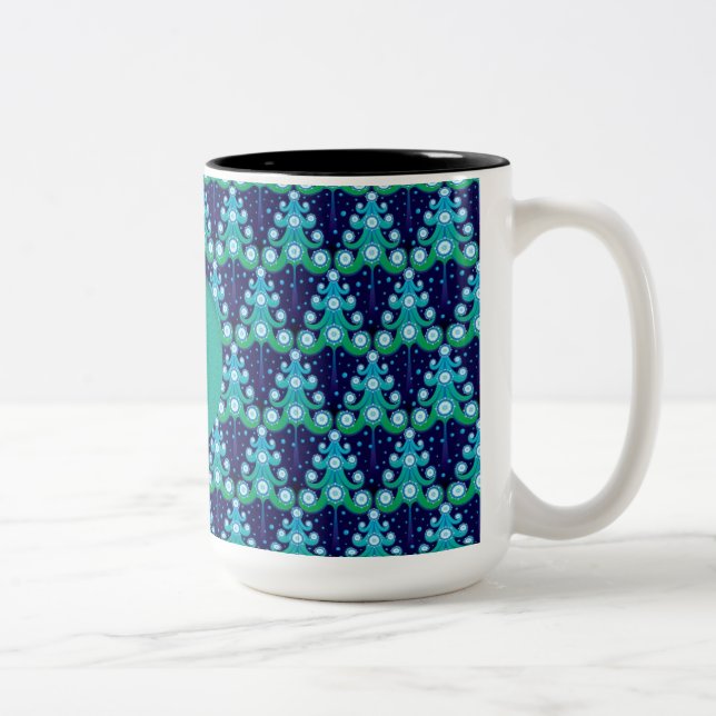 Personalisierte Weihnachtsbaumen Muster Tasse (Rechts)