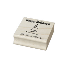 Personalisierte Weihnachtsbaumfamilie Gummistempel