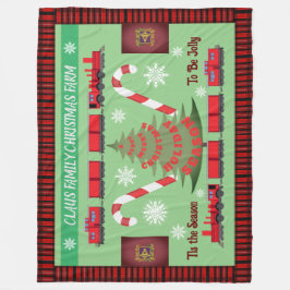 Personalisierte Weihnachtsbaumfarm 2.0 Fleecedecke