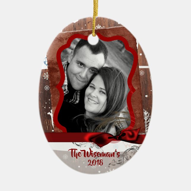 Personalisierte Weihnachtsbaumschmuck FOTO Keramik Ornament (Vorne)