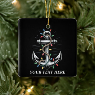 Personalisierte Weihnachtsbeleuchtung Bootfahren S Keramikornament
