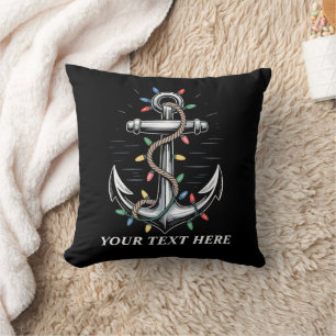 Personalisierte Weihnachtsbeleuchtung Bootfahren S Kissen