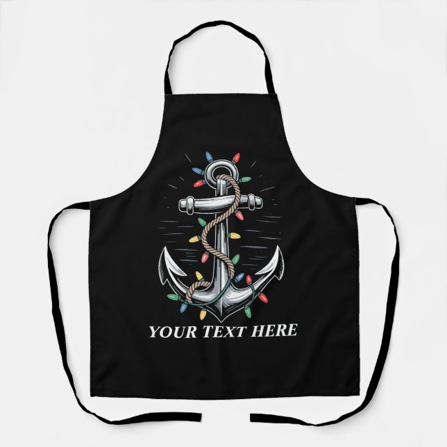 Personalisierte Weihnachtsbeleuchtung Bootfahren S Schürze (Vorderseite)
