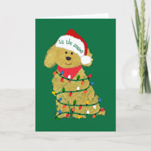 Personalisierte Weihnachtsbeleuchtung Goldendoodle