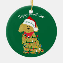Personalisierte Weihnachtsbeleuchtung Goldendoodle