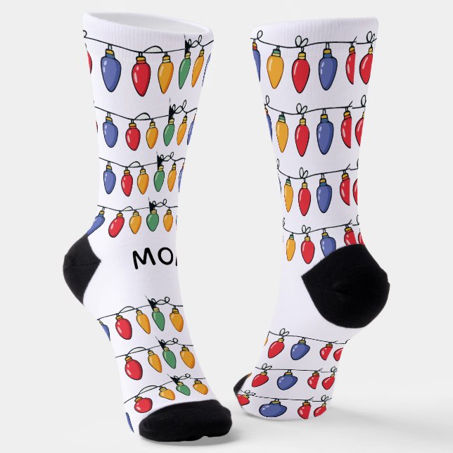 Personalisierte Weihnachtsbeleuchtung   Socken (Gewinkelt)