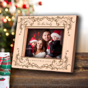 Personalisierte Weihnachtsbilder aus Holz Geätzte Rahmen