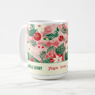 Personalisierte Weihnachtsblumen Kaffeetasse