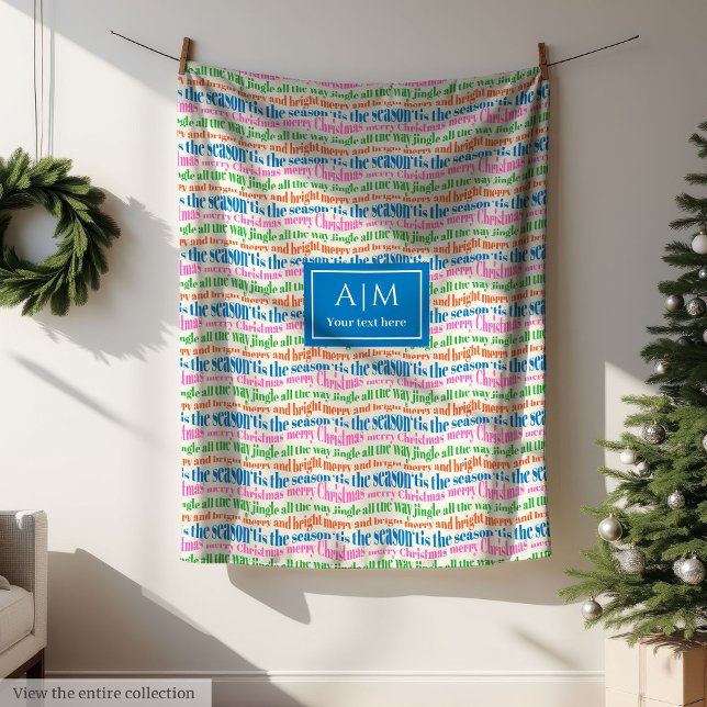 Personalisierte Weihnachtsbriefe Fleecedecke (Personalized Christmas lettering merry Christmas w Fleece Blanket)
