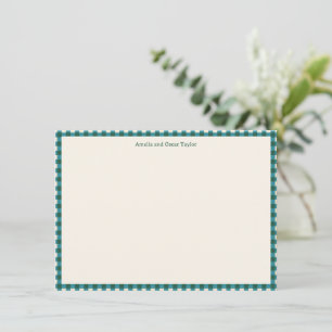 Personalisierte Weihnachtsbriefpapier-Name Teal Ka Dankeskarte