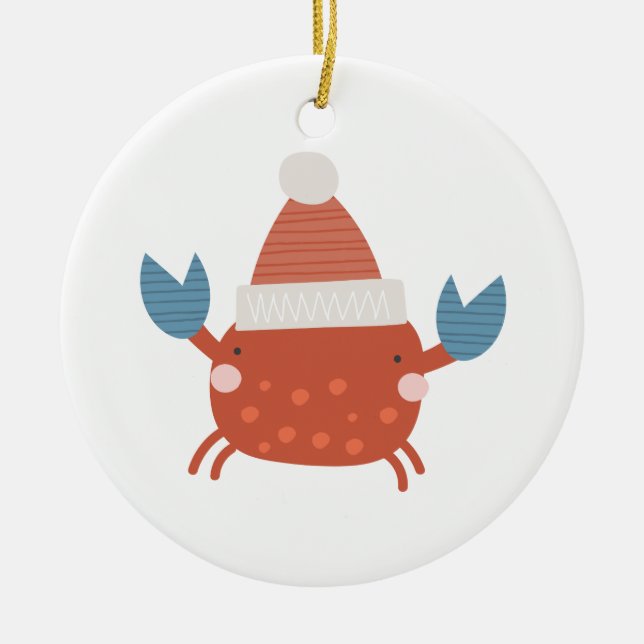 Personalisierte Weihnachtscreme/"Sandy Claws" Keramik Ornament (Vorne)