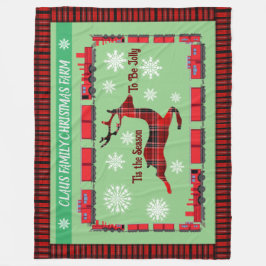 Personalisierte Weihnachtsfarm 2,0 Fleecedecke