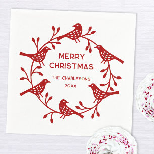 Personalisierte Weihnachtsfeier im skandinavischen Serviette