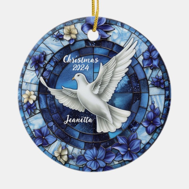 Personalisierte Weihnachtsfeier Keramik Ornament (Vorne)