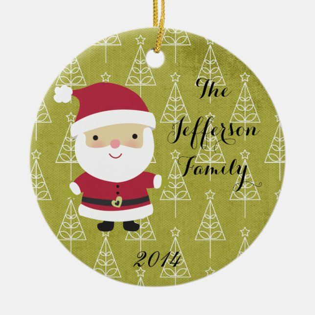 Personalisierte Weihnachtsfeier Keramik Ornament (Vorne)