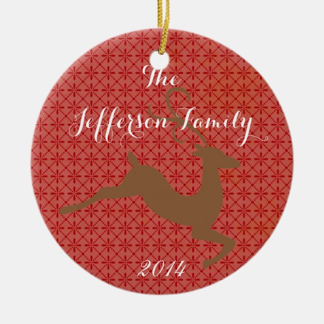 Personalisierte Weihnachtsfeier Keramik Ornament (Vorne)