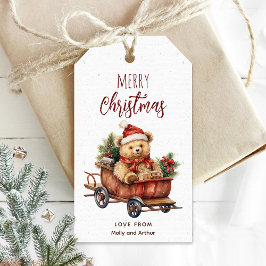Personalisierte Weihnachtsfeier mit Teddybär Geschenkanhänger