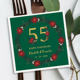 personalisierte Weihnachtsfeier Napkins zum 55. Ja Serviette