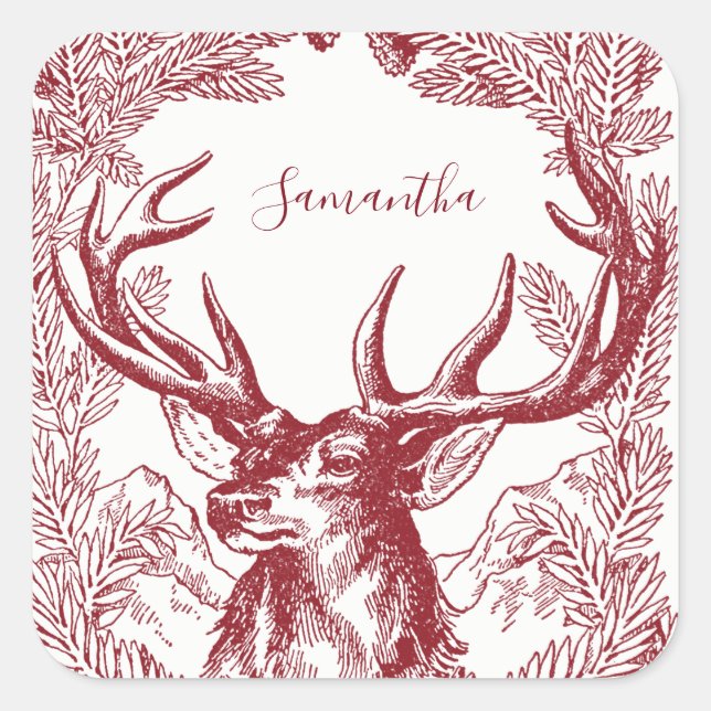 Personalisierte Weihnachtsfeier Quadratischer Aufkleber (Vorderseite)