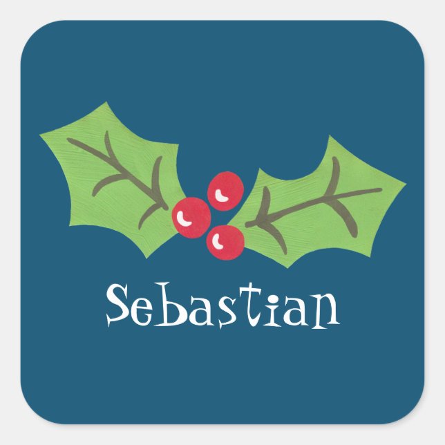 Personalisierte Weihnachtsfeier Quadratischer Aufkleber (Vorderseite)
