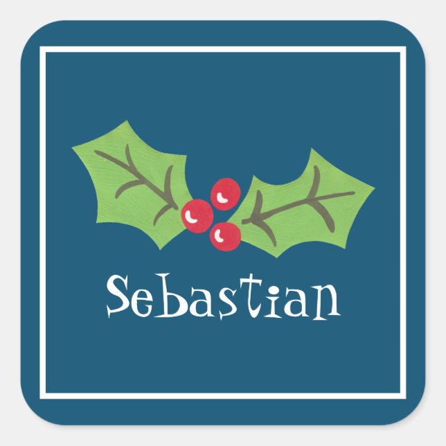 Personalisierte Weihnachtsfeier Quadratischer Aufkleber (Vorderseite)