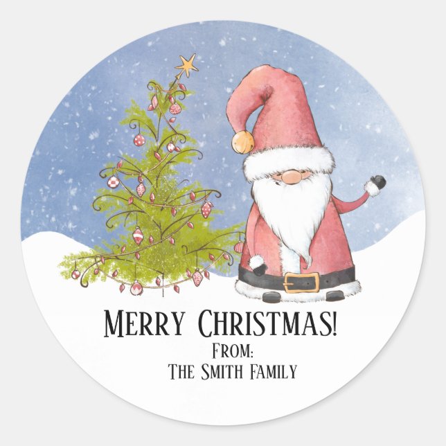 Personalisierte Weihnachtsfeier Runder Aufkleber (Vorderseite)