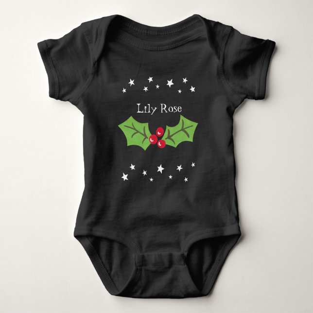 Personalisierte Weihnachtsfeiern & Berries Baby Strampler (Vorderseite)
