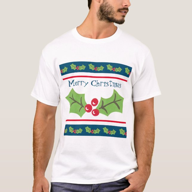 Personalisierte Weihnachtsfeiern & Berries T-Shirt (Vorderseite)