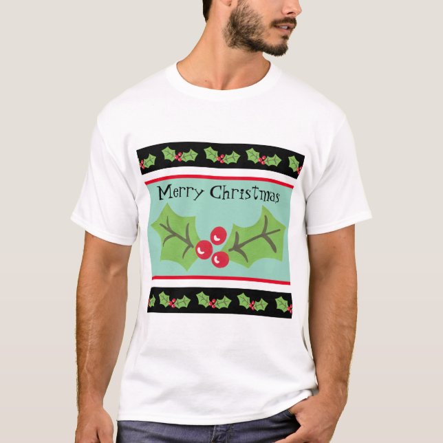Personalisierte Weihnachtsfeiern & Berries T-Shirt (Vorderseite)