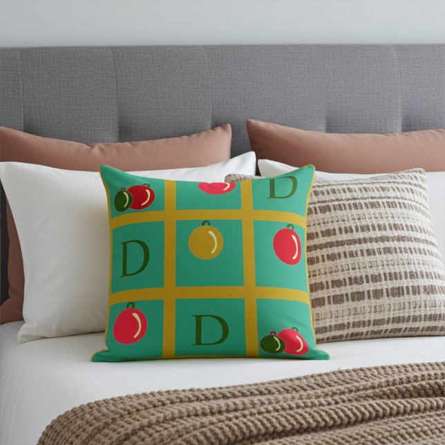 Personalisierte Weihnachtsfeiertage auf Grün Kissen (Von Creator hochgeladen)