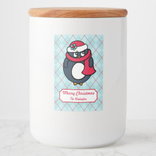 Personalisierte Weihnachtsferien Pinguin Etiketten