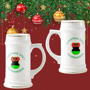Personalisierte Weihnachtsflagge 'African Diaspora Bierglas