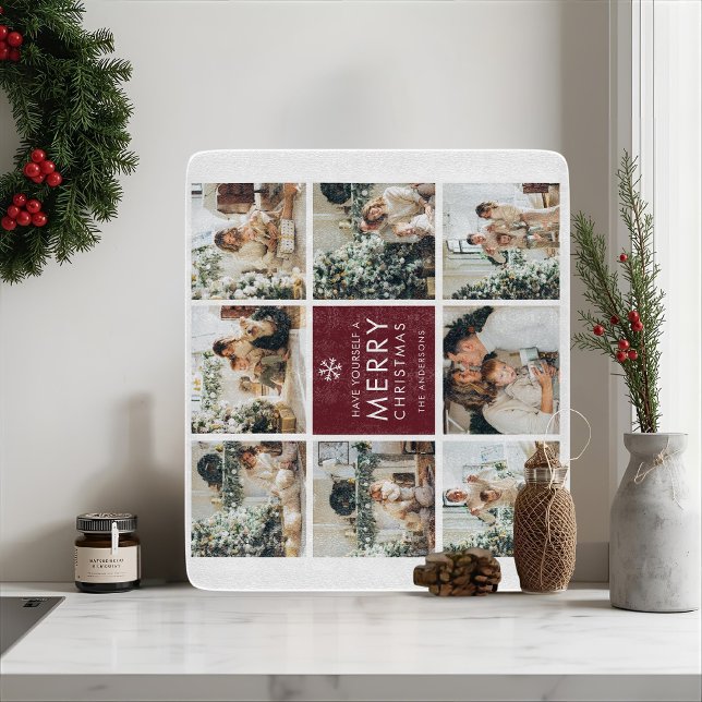 Personalisierte Weihnachtsfoto-Collage  Schneidebrett (Von Creator hochgeladen)