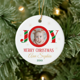 Personalisierte Weihnachtsfreude-Foto Keramik Ornament