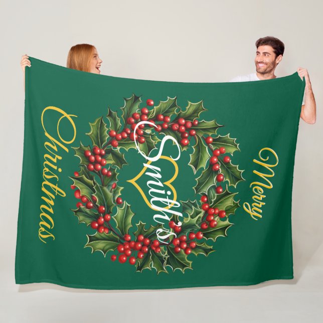 Personalisierte Weihnachtsgarten Fleecedecke (Beispiel)