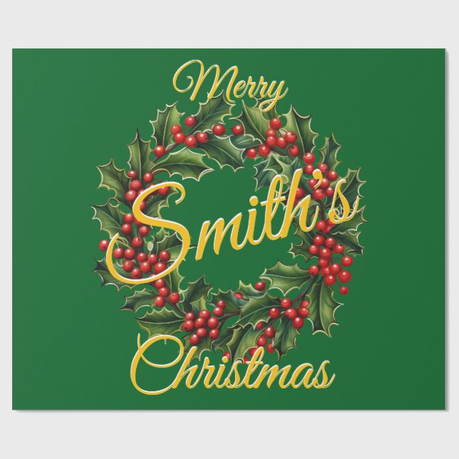 Personalisierte Weihnachtsgarten Geschenkpapier (Flach)