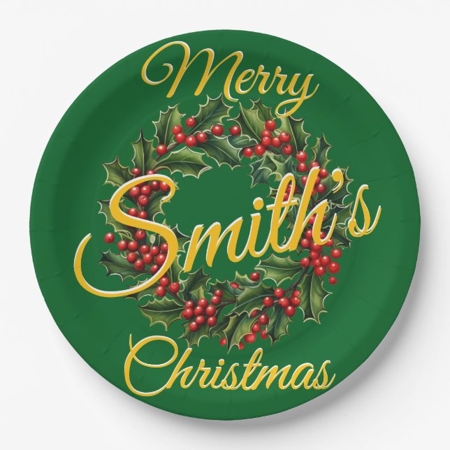 Personalisierte Weihnachtsgarten Pappteller (Vorderseite)