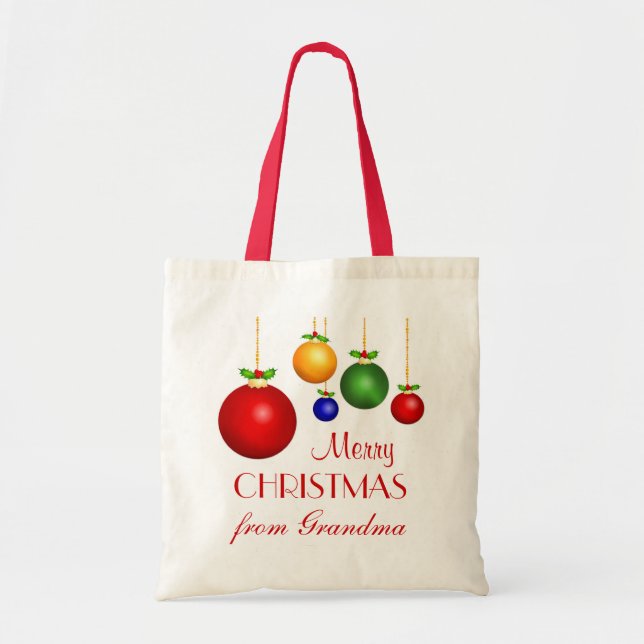 Personalisierte Weihnachtsgeschenk-Tasche - Rot Tragetasche (Vorne)