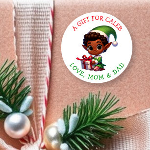 Personalisierte Weihnachtsgeschenkanhänger für dic Runder Aufkleber