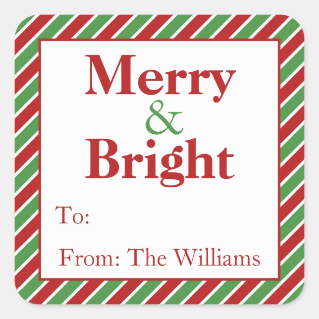 Personalisierte Weihnachtsgeschenke Aufkleber (Vorderseite)