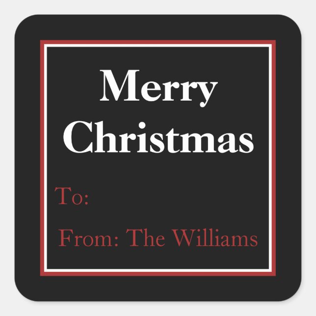 Personalisierte Weihnachtsgeschenke Aufkleber (Vorderseite)