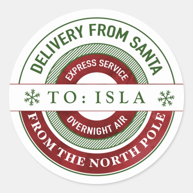 Personalisierte Weihnachtsgeschenke Runder Aufkleber (Vorderseite)